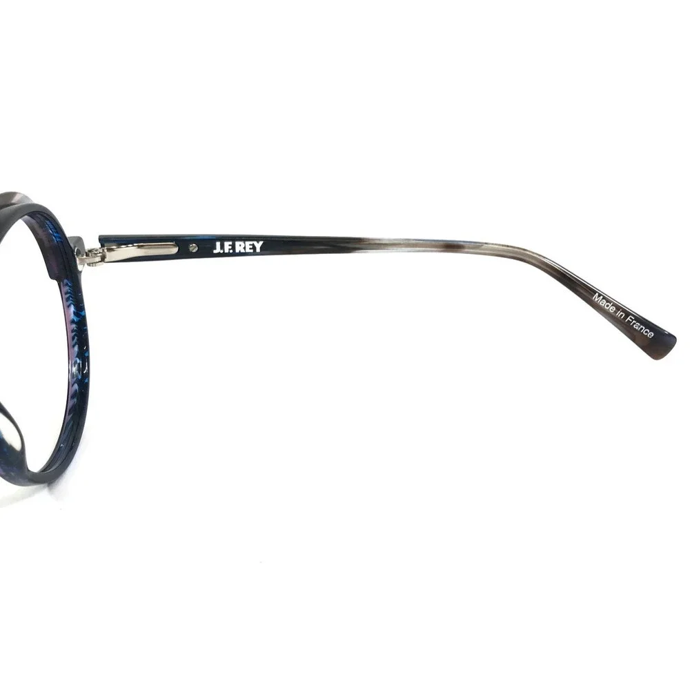 J. F. Rey Eyeglasses Frames JF1528 2520 Blue Brown Horn Cat Eye 54-19-143